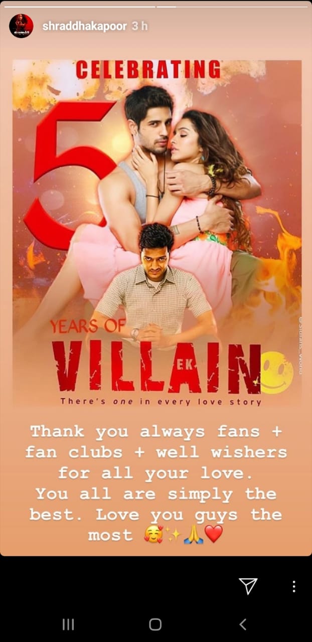 Shraddha Kapoor grateful to her fans as 'Ek Villain' completes five years!