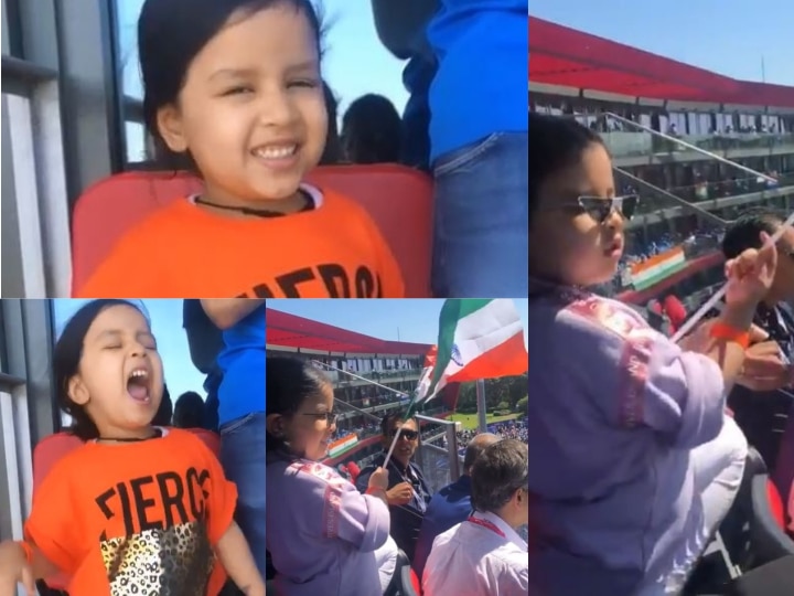 WATCH: MS Dhoni's super-cute daughter Ziva Dhoni cheers for Team India as they beat West Indies in World Cup 2019  WATCH: MS Dhoni's super-cute daughter Ziva Dhoni cheers for Team India as they beat West Indies in World Cup 2019