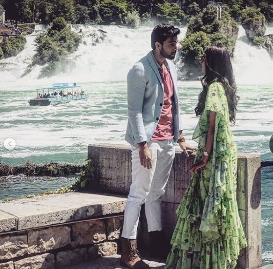 Parth Samthaan and Erica Fernandes shot in a picturesque location, with the magnificent Rhine Falls in their background, as per reports.