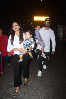 PICS: Shahid Kapoor & wife Mira Rajput Snapped With Kids Misha & Zain At Mumbai Airport!