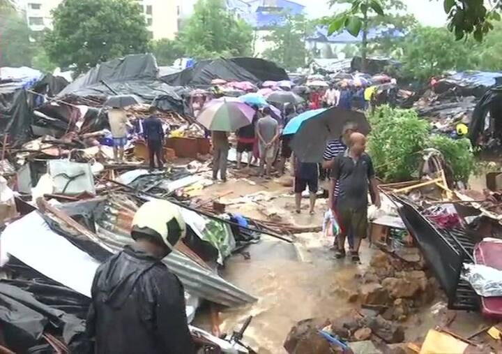 12 dead and 13 injured after a wall collapsed on hutments in Pimpripada area of Malad East due to heavy rainfall.