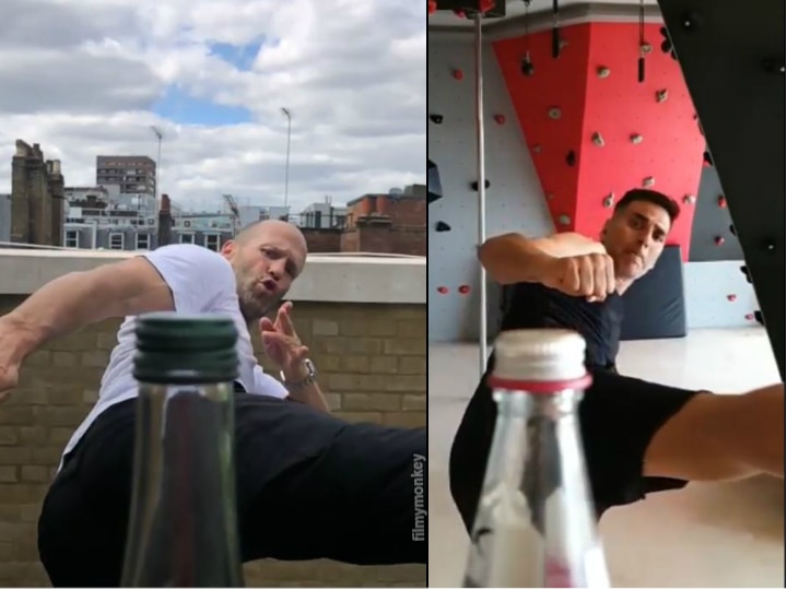 VIDEO Inside: Inspired by Jason Statham, Akshay Kumar pulls off #BottleCapChallenge VIDEO Inside: Inspired By Jason Statham, Akshay Kumar Pulls Off #BottleCapChallenge