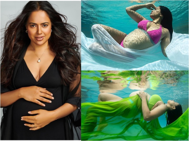 Pregnant Sameera Reddy Underwater Pregnancy photoshoot, Race