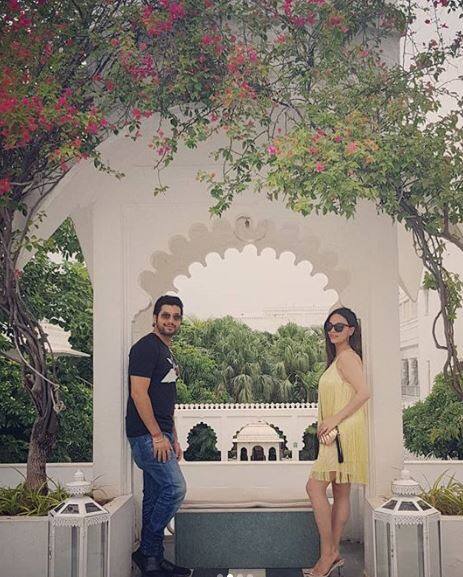 Sharad's beautiful wife Ripci shared a series of pictures of the couple posing at the hotel on her Instagram account
