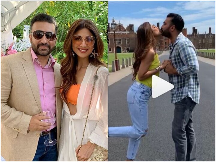 Shilpa Shetty & Raj Kundra's 'Jumma Chumma' Moment, Couple SEALS Their Love With A Kiss In London Shilpa Shetty & Raj Kundra's 'Jumma Chumma' Moment, Couple SEALS Their Love With A Kiss In London