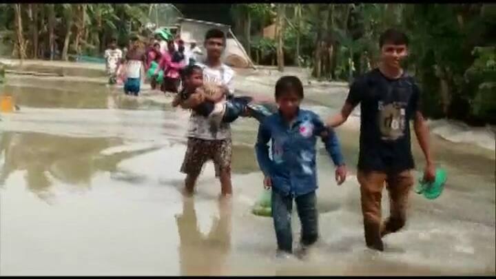 Morigaon: Due to rise in the water level of Brahmaputra river, after incessant rainfall, around 200 villages were affected in Morigaon.