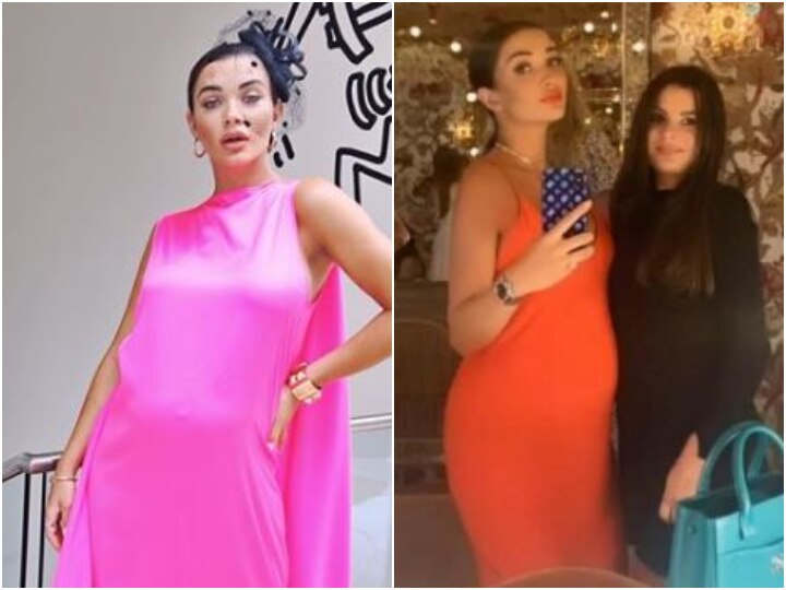 Pregnant Amy Jackson flaunts her baby bump in orange outfit, see PIC! PIC: Pregnant Amy Jackson Looks STUNNING In Orange Dress As She Flaunts Her Baby Bump