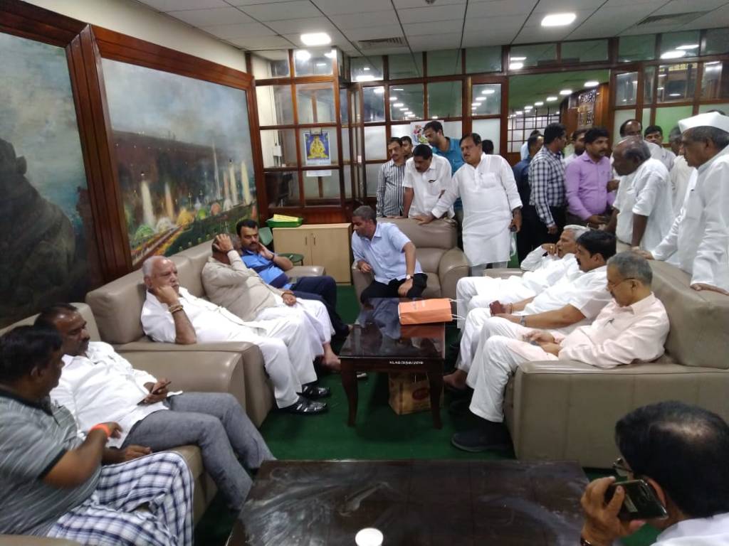 Karnataka Crisis: Yeddyurappa, Other BJP MLAs Stage Protest Sleep In Assembly; See Pics