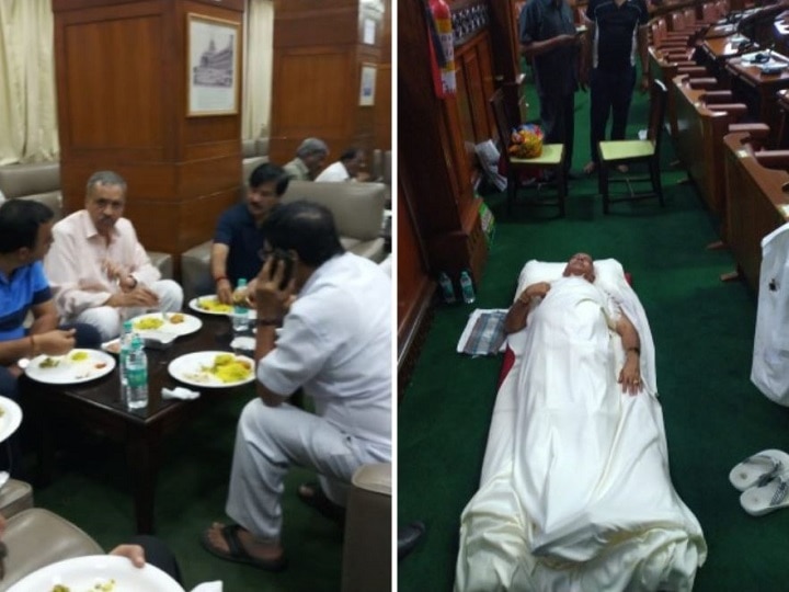 Karnataka Crisis: Yeddyurappa, Other BJP MLAs Stage Protest Sleep In Assembly; See Pics Karnataka Crisis: Yeddyurappa, Other BJP MLAs Stage Protest Sleep In Assembly; See Pics