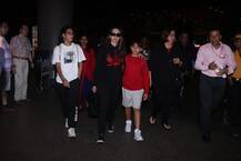 PHOTOS: Karisma Kapoor Returns Back From London Vacataion With Kids Samaira, Kiaan & Mom Babita Kapoor!