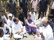 PHOTOS: Priyanka Gandhi Spends Night In Mirzapur Guest House With No Electricity; Dares UP Govt To Arrest Her