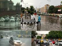 SEE PICS | Rain Lashes Parts Of Delhi-NCR, Triggers Traffic Jams; Temp Dips To 27°C