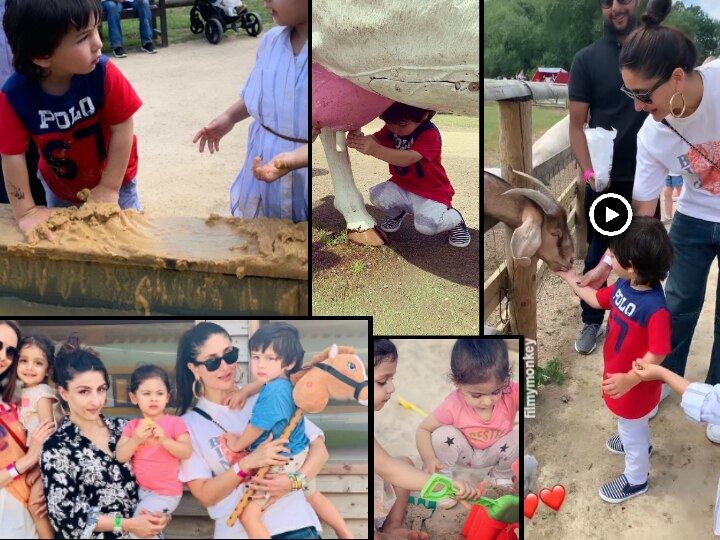 Taimur ali Khan & cousin sister Inaaya Naumi Kemmu enjoy feeding goats with hands, milking fake cows during fun visit to Willows Activity Farm in London Taimur ali Khan, Sister Inaaya Naumi Kemmu & Rannvijay Singha's Daughter Kainaat's Day Out At Animal Farm in London