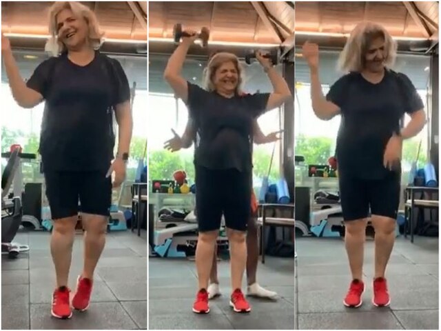 WATCH: Hrithik's Mom Pinky Roshan Dances To Super 30’s Jugraafiya Song After Her Fitness Session! Hrithik Roshan Mother Pinky Roshan Dances To Super 30’s Jugraafiya Song After Her Fitness Session!