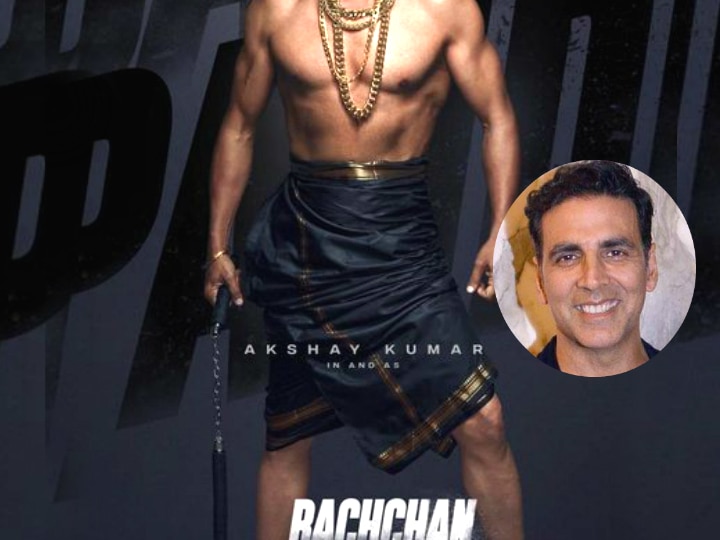 First look of Akshay Kumar in a lungi from upcoming 'Bachchan Pandey' directed by Farhad Samji 'Bachchan Pandey' First Look Poster: Akshay Kumar In An Enraged Look Sporting A Lungi In His Next Directed By Farhad Samji