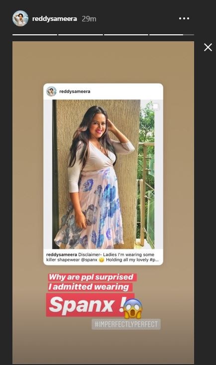Sameera Reddy wears shapewear spanx to hold her postpartum bulges leaving  fans surprised!