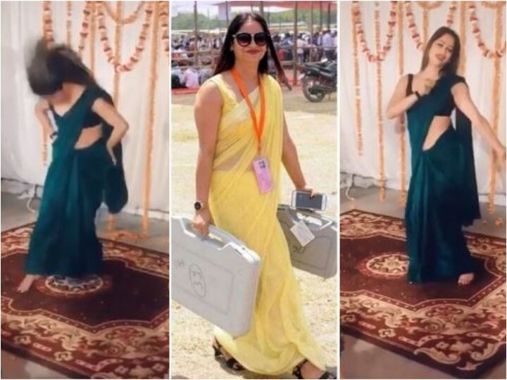 Yellow Sari Fame UP Poll Officer Reena Dwivedi Dances To Sapna Choudhary's Song 'Teri Aakhya Ka Yo Kajal'; VIDEO VIRAL Watch: Yellow Sari Fame UP Poll Officer Reena Dwivedi Dances To Sapna Choudhary's Song 'Teri Aakhya Ka Yo Kajal'; VIDEO VIRAL