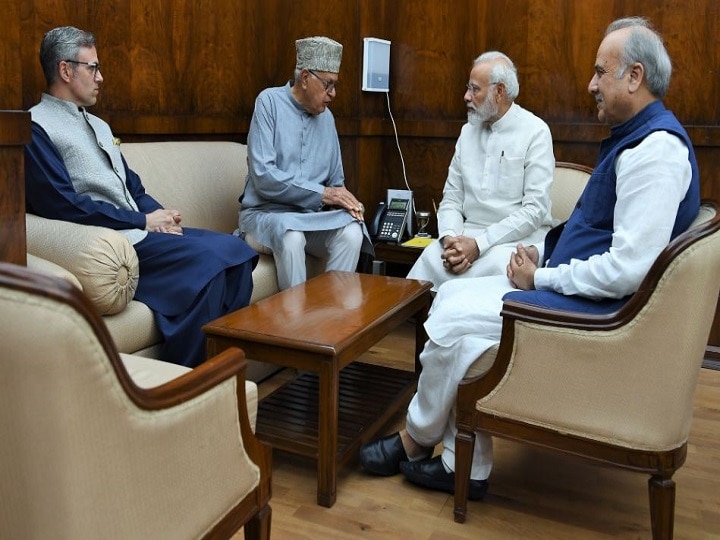 Jammu& Kashmir: Farooq Abdullah Led NC Delegation Calls On PM Modi; Seeks Assembly Polls Before Year End Jammu& Kashmir: Farooq Abdullah Led NC Delegation Calls On PM Modi; Seeks Assembly Polls Before Year End