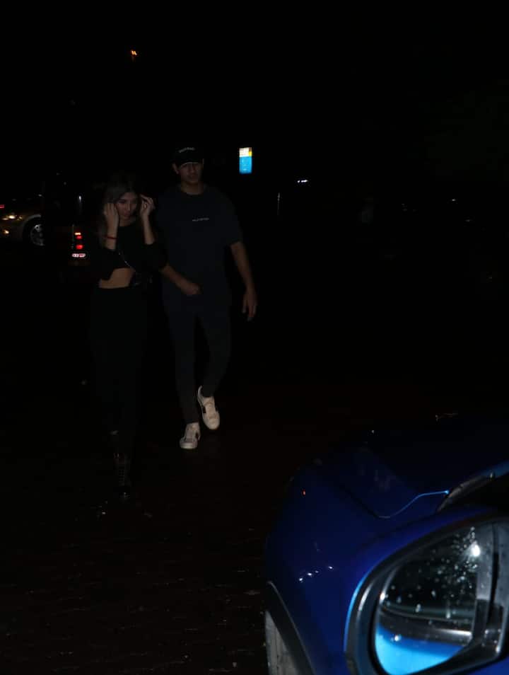 The junior nawab was spotted with a girl pal and the star kid didn't pose for the shutterbugs [PIC CREDIT: MANAV MANGLANI]