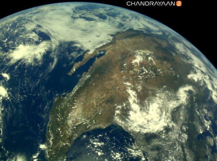 Earth as viewed by Chandrayaan 2 LI4 Camera on August 3, 2019 17:34 UT. (Twitter/ISRO)