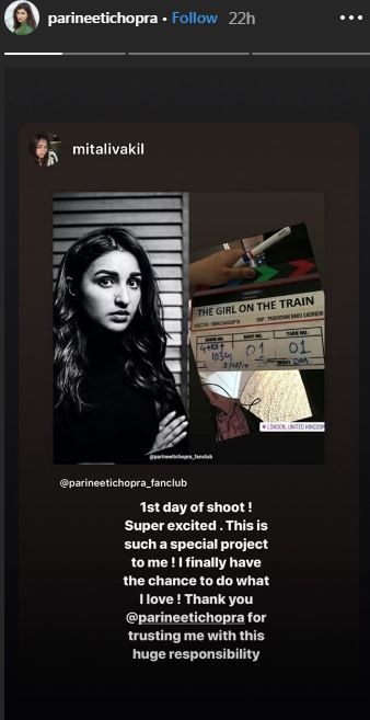 Parineeti Chopra Starts Shooting For Hindi Remake Of 'The Girl On The Train