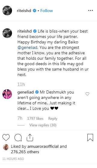 This Is How Riteish Deshmukh Wished His 'Baiko' Genelia D'Souza On Her Birthday!