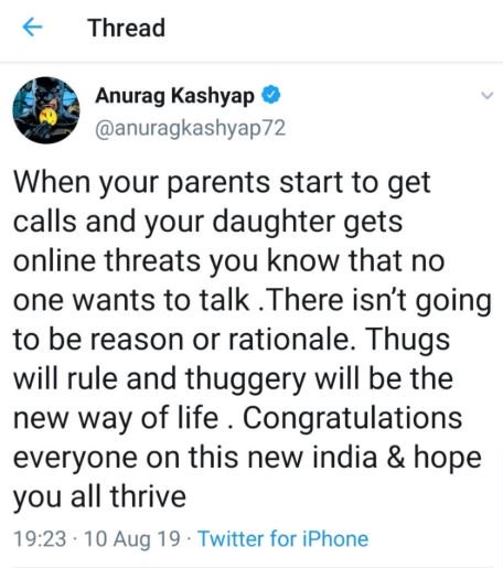 Anurag Kashyap Deletes Twitter Account Citing Threat To Family