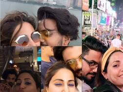 PICS & VIDEOS: Ahead Of Independence Day Celebration Hina Khan Get Romantic With Boyfriend Rocky Jaiswal In New York!