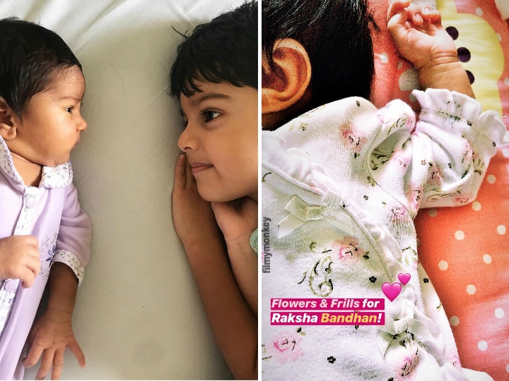 Raksha Bandhan 2019: Sameera Reddy's newborn daughter Nyra ties rakhi to big brother Hans Varde! Raksha Bandhan 2019: 