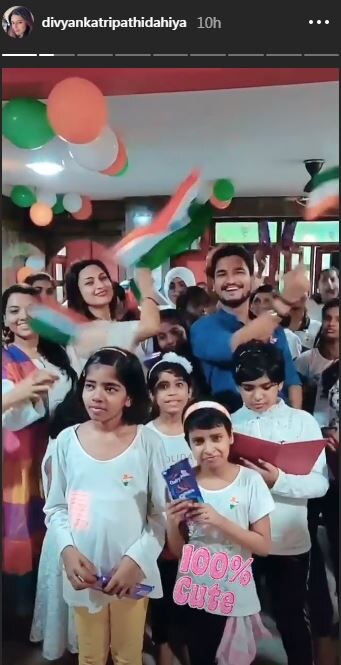 PICS & VIDEO: Yeh Hai Mohabbatein Actress Divyanka Tripathi Celebrates Independence Day At Orphanage