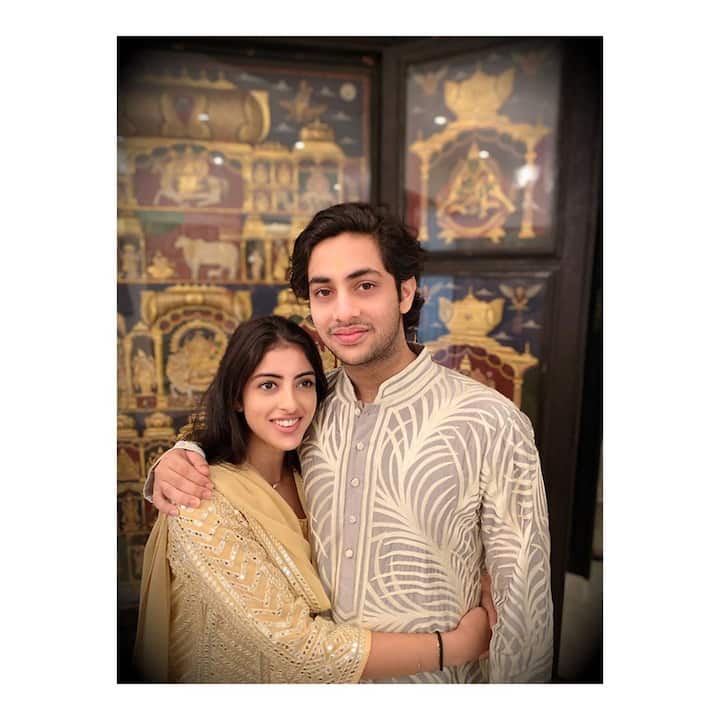 Navya Nanda and Agastya Nanda. Mom Shweta captions it-