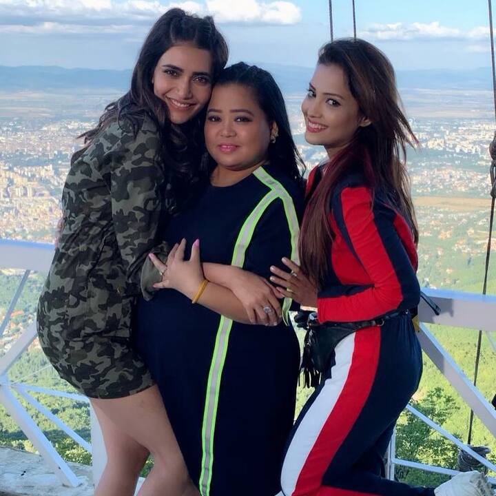 Comedian Bharti Singh, who participated in ‘Khatron Ke Khiladi 9’, will make a special appearance in the new season. Here’s a photo of ‘Khatra Khatra Khatra’ host with the ‘Naagins’ Adaa Khan and Karishma Tanna.