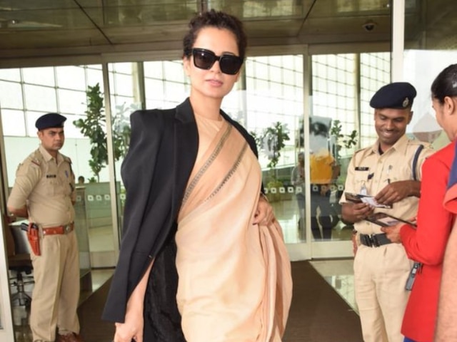 PIC: Kangana Ranaut Looks ELEGANT As She Dons Rs 600 Saree To Jaipur Kangana Ranaut Looks ELEGANT As She Dons Rs 600 Saree To Jaipur, Sister Rangoli Chandel Shares PIC