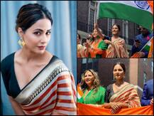 PICS: ‘Kasautii 2’ Actress Hina Khan Looks STUNNING In Saree As She Attends India Day Parade In New York