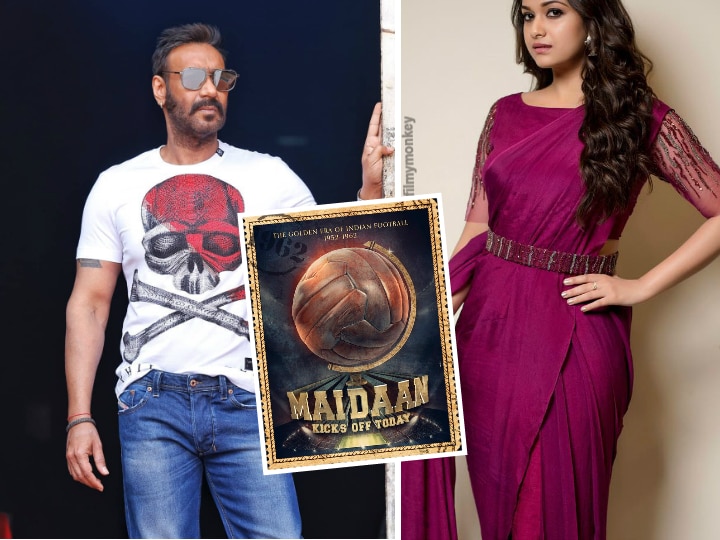 'Maidaan' poster: Ajay Devgn announces his next which is based on football, National Film Award winning south star actress Keerthy Suresh to play his wife 