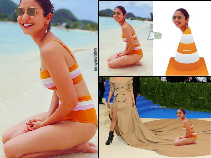 Anushka Sharma's latest orange & white bikini photo invites trolls and memes Anushka Sharma's Latest Orange & White Bikini Photo Invites Trolls And Memes