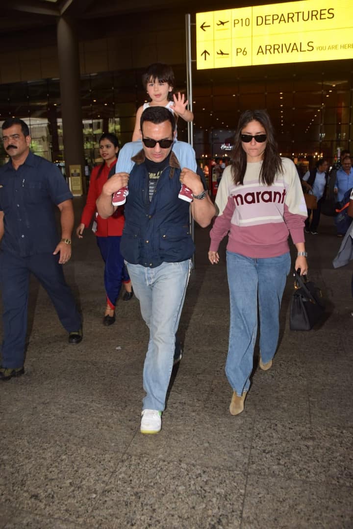 Baby Taimur looked all charged up as he waved at the paps and didn't seem jet lagged at all! 