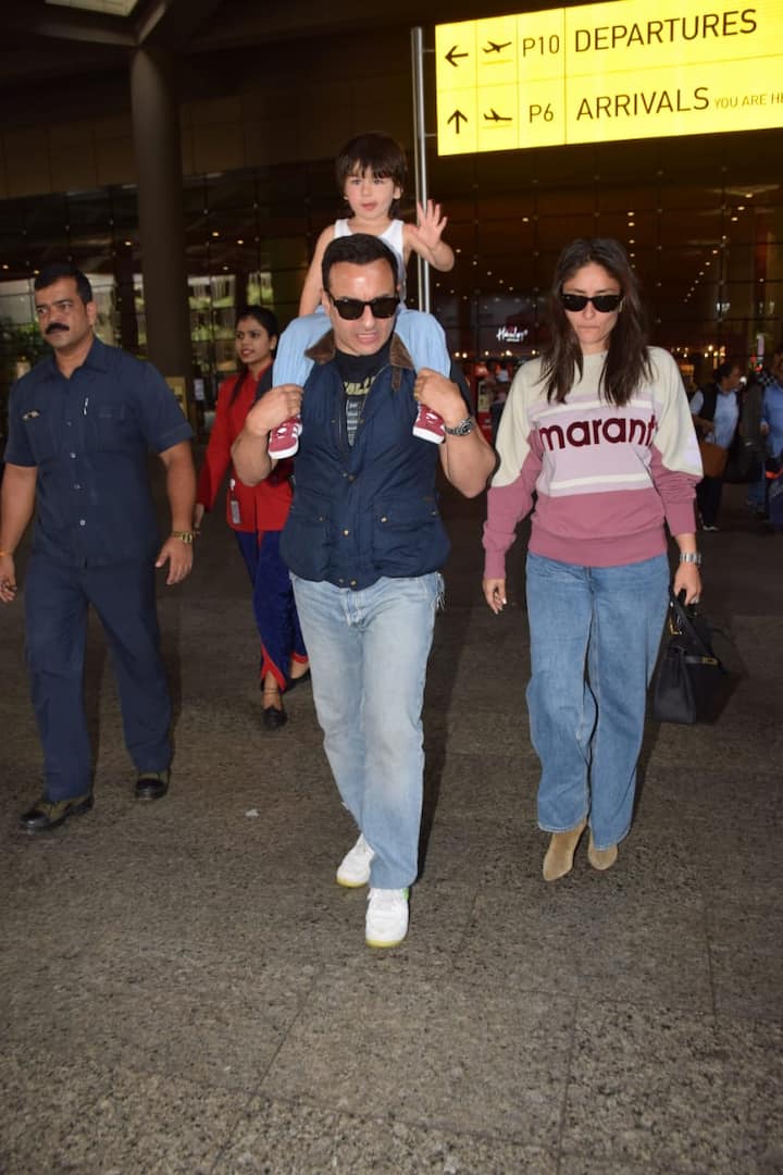 However all eyes were on Taimur who looked all grown-up and seemed to be enjoying the paparazzi attention 
