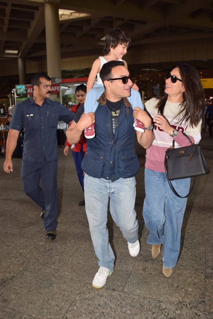 Saif too looked dapper in his new clean-shaven look and hair-cut 