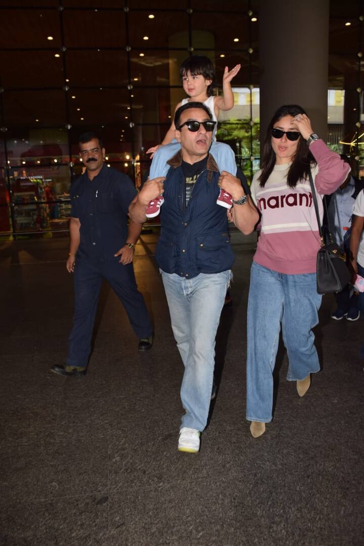 Gracing the cameras with his adorable smile, Taimur could not stop waving as photographers continued to call out to him.