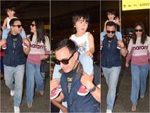 PHOTOS: The Pataudis Arrive In Style! Saif -Kareena & Their Lil Son Taimur Ali Khan BACK From London Vacation!
