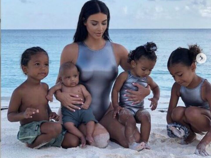 Kim Kardashian West Shares First Photo POSING With All Four Kids Kim Kardashian West Shares First Photo POSING With All Four Kids