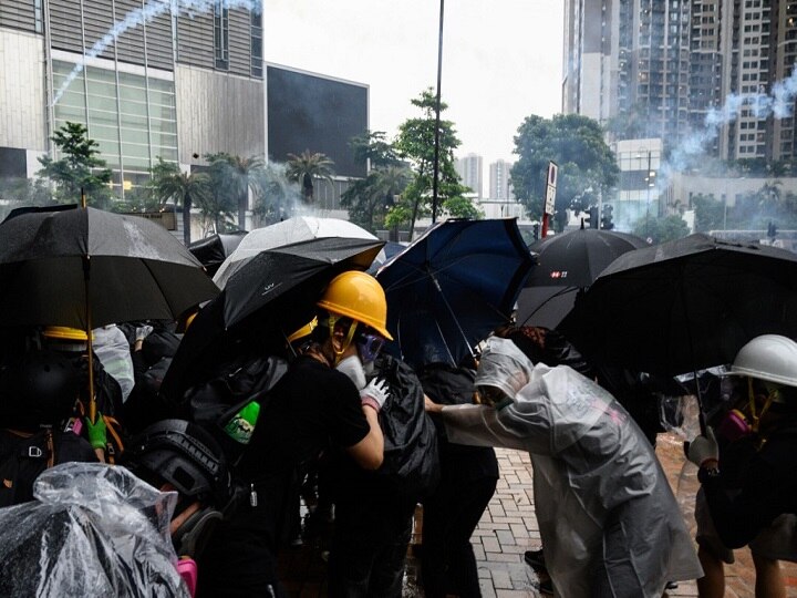 Hong Kong Police Say Violent Protesters Forced Use Of Water Cannon, Warning Shot Hong Kong Police Say Violent Protesters Forced Use Of Water Cannon, Warning Shot