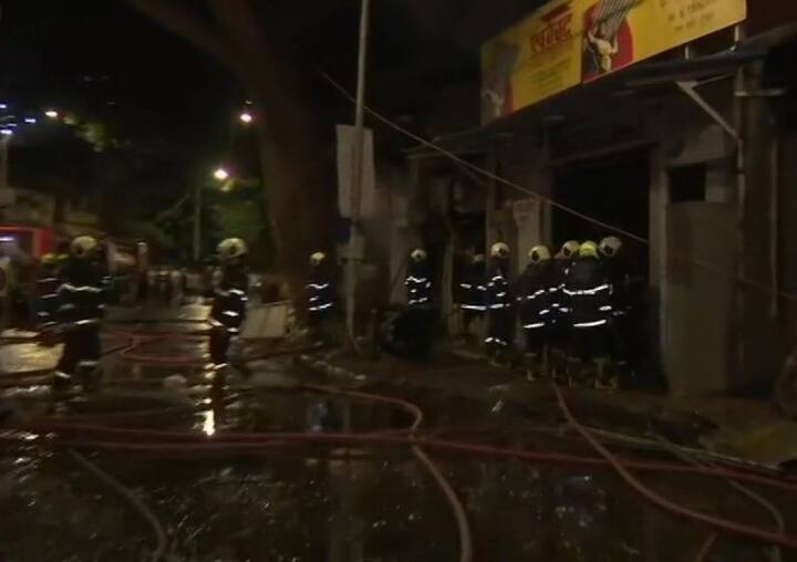  Last month, a massive fire broke out inside the Mahanagar Telephone Nigam Limited (MTNL) exchange building in suburban Bandra with nearly 100 people being rescued from the terrace of the building, an effort which lasted several hours. (ANI)