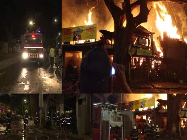 A major fire broke out at a timber yard of Mustafa Bazaar in south Mumbai's Byculla in the early hours of Wednesday. (ANI)