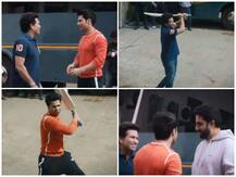 VIDEO: Varun Dhawan, Abhishek Bachchan Play Gully Cricket With Sachin Tendulkar!