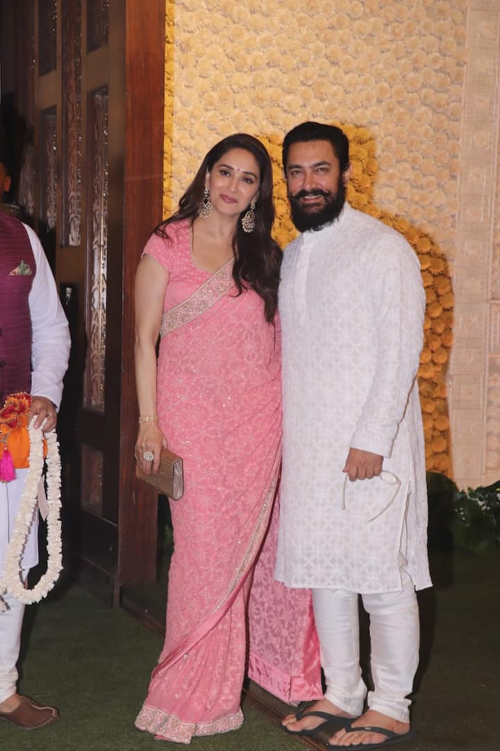 Here's a photo of Madhuri Dixit and Aamir Khan!