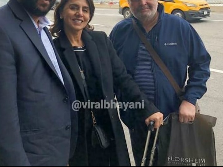 Rishi Kapoor finally leaves back for India, Spotted at NYC airport with wife Neetu Singh by a fan! Rishi Kapoor Finally Leaves Back For India? Spotted At NYC Airport With Wife Neetu Singh!