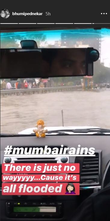 Mumbai Rains: Bhumi Pednekar Gets Stuck On Flooded Road, Shares Clip!