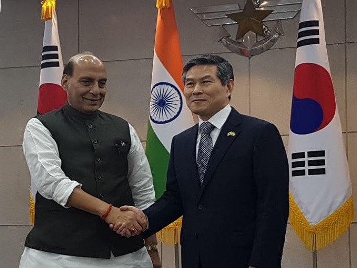 Rajnath Singh in Korea: Defence Minister Meets S Korean Defence Counterpart, Discuss Boosting Ties Rajnath Singh in Korea: Defence Minister Meets S Korean Defence Counterpart, Discuss Boosting Ties